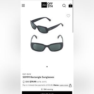 RAY-BAN 50MM Rectangle Sunglasses Women’s